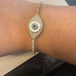 Evil eye bangle 14k